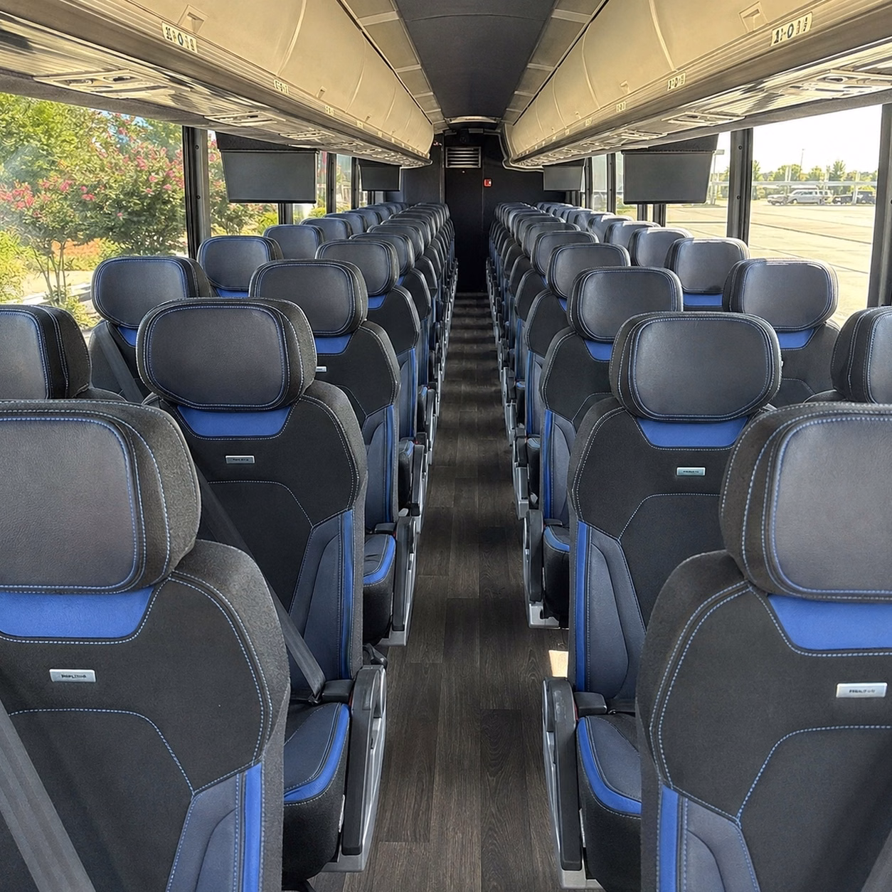 56 passenger charter bus interior